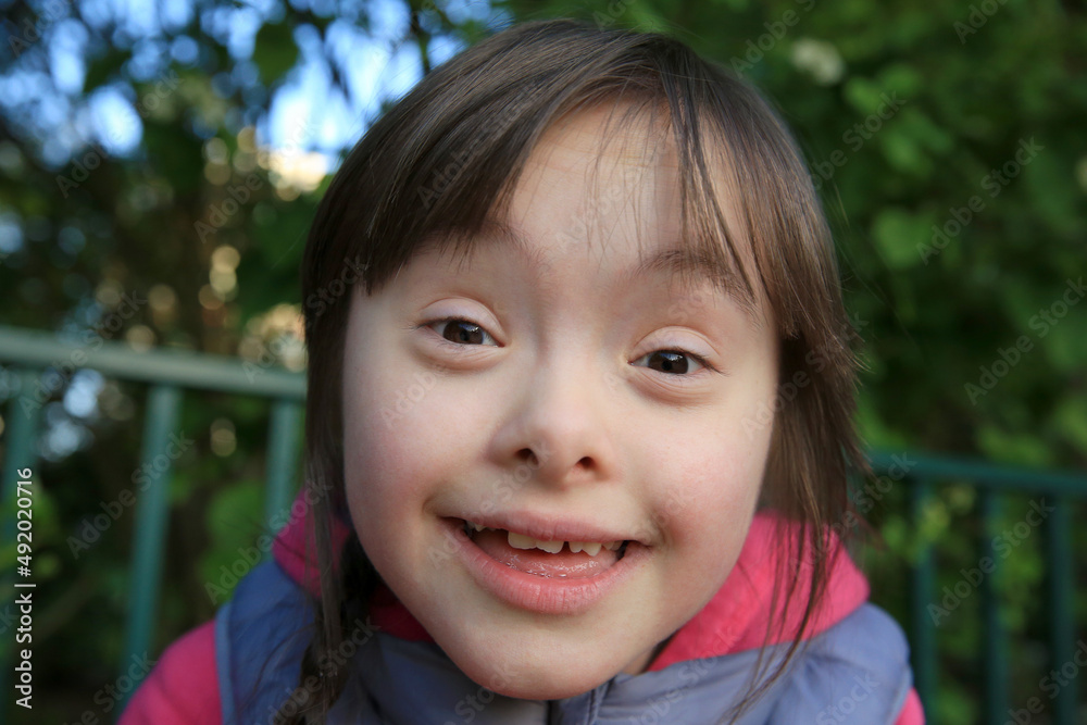 Portrait of little girl smiling outside Portrait of little girl smiling outside