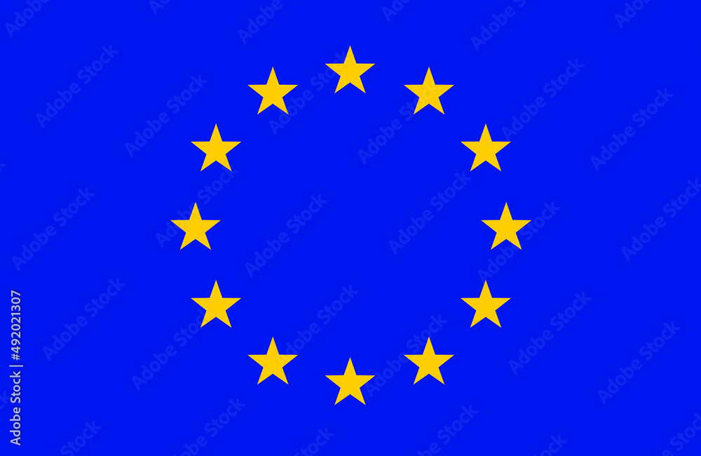 Flag of Europe. Yellow stars are arranged in a circle on a blue horizontal background. vector Flag of Europe. Yellow stars are arranged in a circle on a blue horizontal background. vector