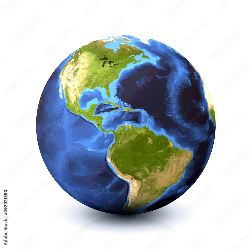 Earth globe illustration isolated on white background Stock Vector ...