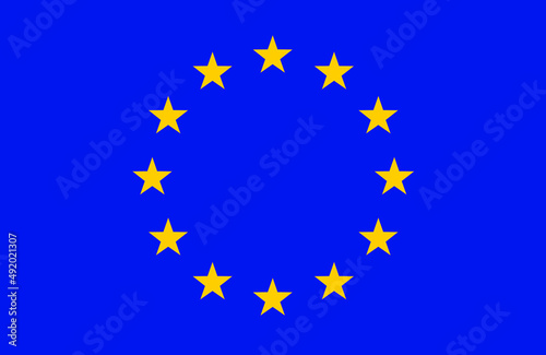 Flag of Europe. Yellow stars are arranged in a circle on a blue horizontal background. vector