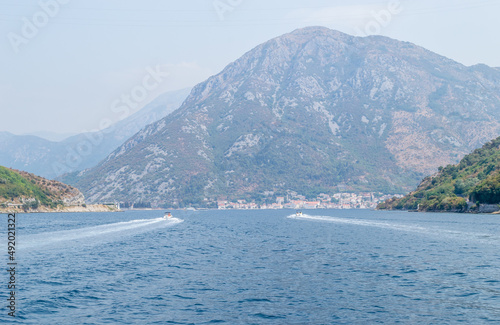 Entrance from the sea to the Bay of Kotor, Montenegro.