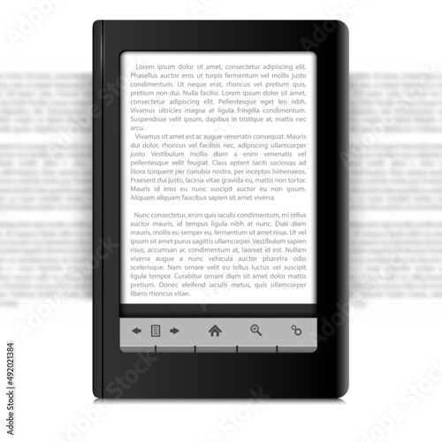 Ebook tablet illustration isolated on white background