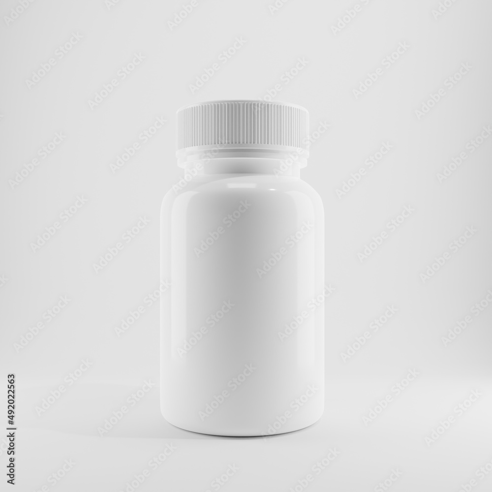 white medicine bottle plastic a front view 3d render white medicine bottle plastic a front view 3d render
