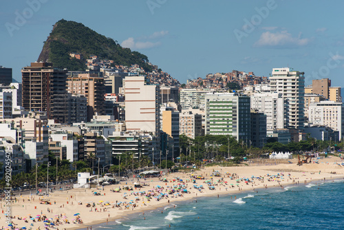 Aerial View of Ipanema and Leblon Beach in Rio de Janeiro  Brazil