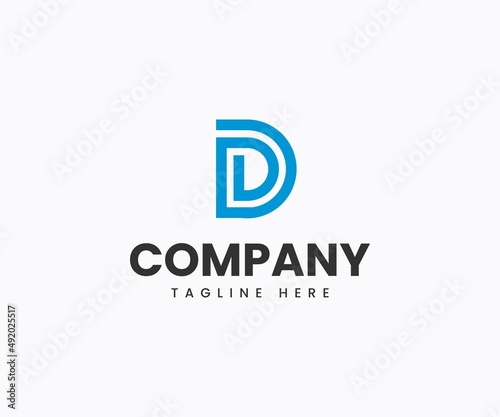 D letter logo design, Minimal D letter logo design. © Hunter Leader