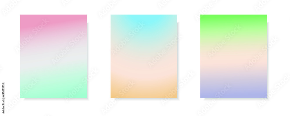 collection of abstract multicolor gradient vector cover backgrounds. for business brochure backgrounds, cards, wallpapers, posters and graphic designs. illustration template