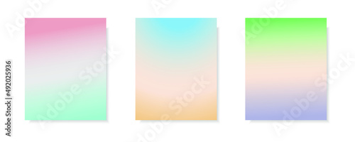 collection of abstract multicolor gradient vector cover backgrounds. for business brochure backgrounds, cards, wallpapers, posters and graphic designs. illustration template © fatonial