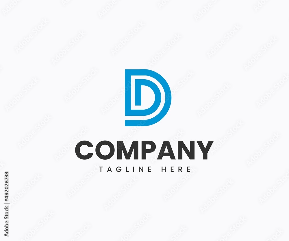D Letter Logo Template Illustration Design