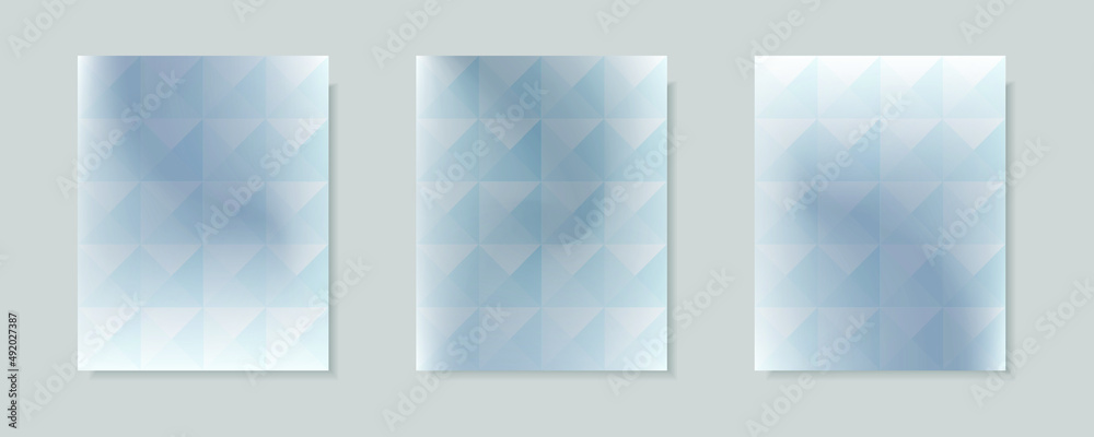 collection of abstract gray color gradient vector cover backgrounds. Triangle pattern design with crystal shape style. for business brochure backgrounds, cards, wallpapers, posters and graphic