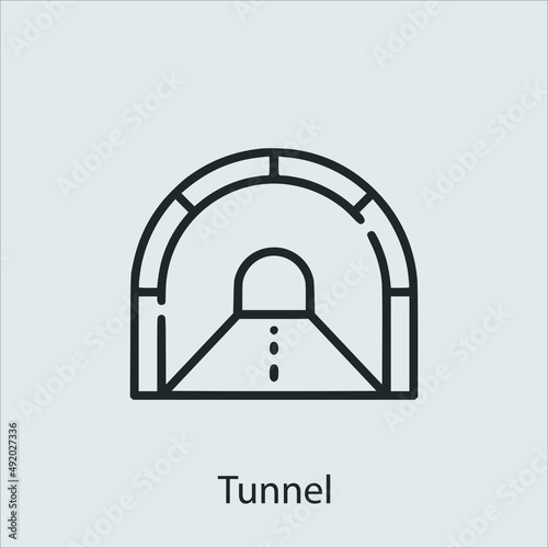 tunnel  icon vector icon.Editable stroke.linear style sign for use web design and mobile apps,logo.Symbol illustration.Pixel vector graphics - Vector