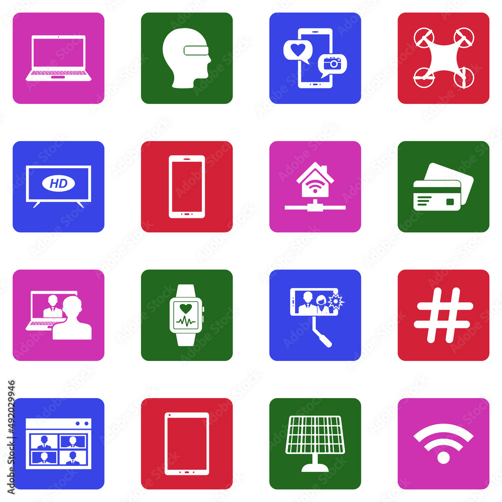 Modern Life Icons. White Flat Design In Square. Vector Illustration. Modern Life Icons. White Flat Design In Square. Vector Illustration.