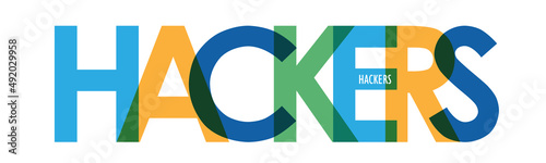 HACKERS colorful vector typography banner