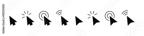 Click icon set. Arrow cursor. Mouse click cursor. Mouse pointer. Modern vector icons isolated on white background.