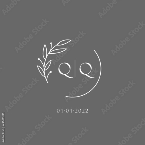 Letter QQ wedding monogram logo design ideas