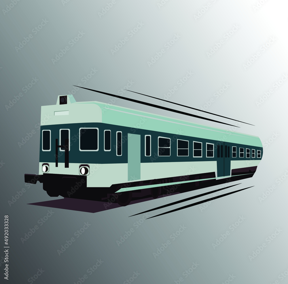 Vector illustration of a train carriage with gradient