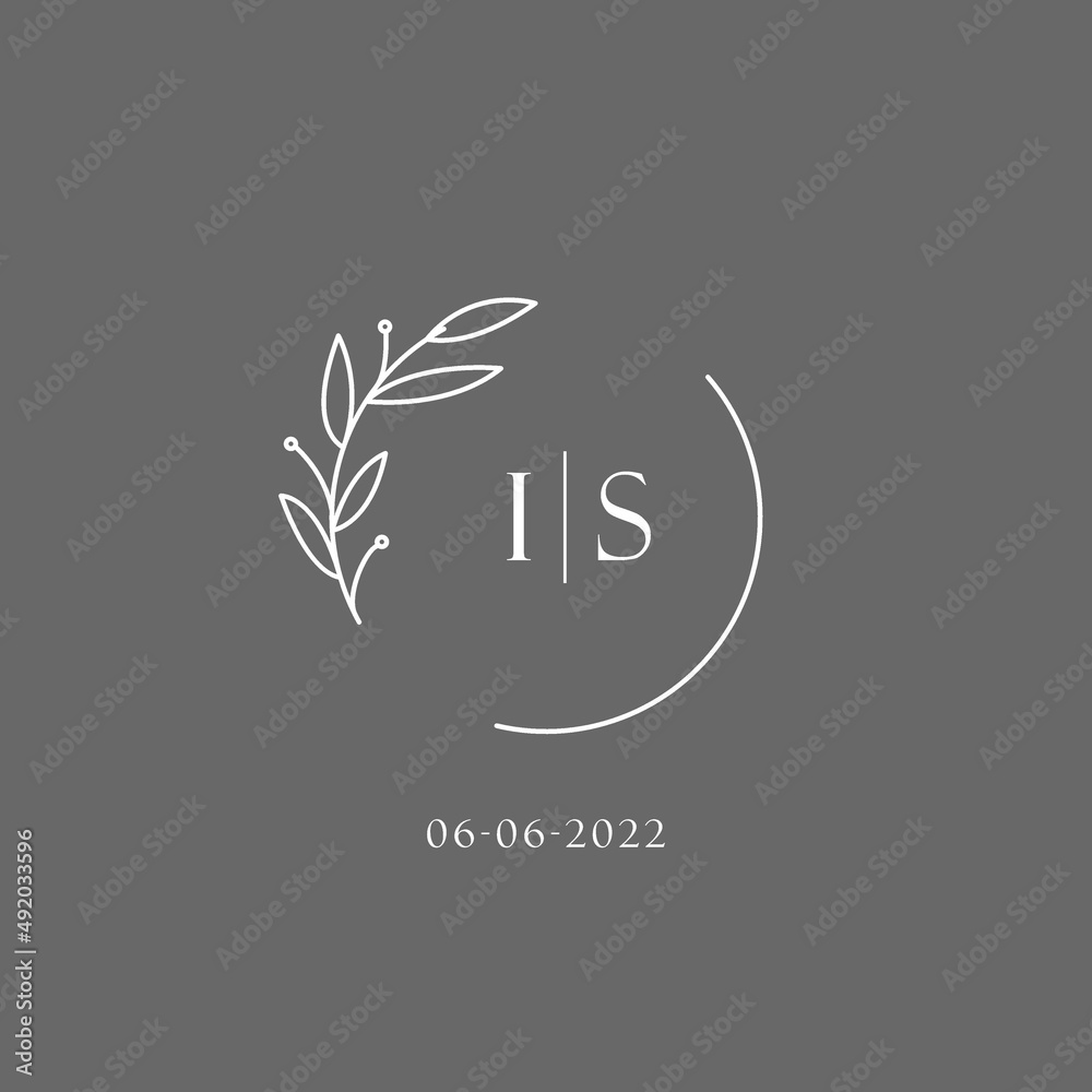Letter IS wedding monogram logo design ideas Stock Vector | Adobe Stock