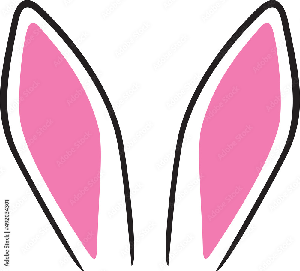 Fototapeta premium Bunny (rabbit) ears color vector illustration