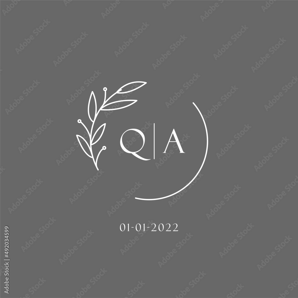 Letter QA wedding monogram logo design ideas Stock Vector | Adobe Stock
