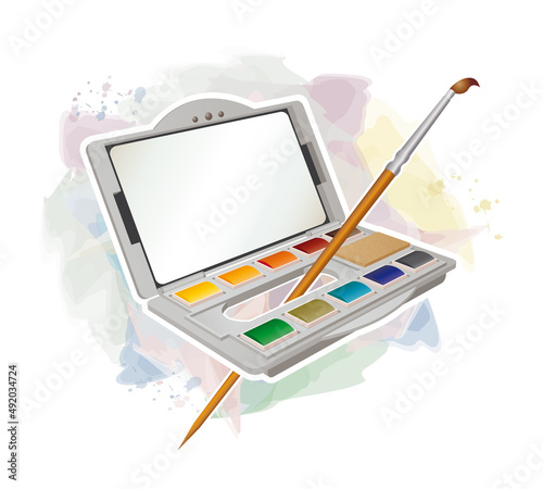 Digital waterxolor paint set : enter your text or image in the screen whatever you want