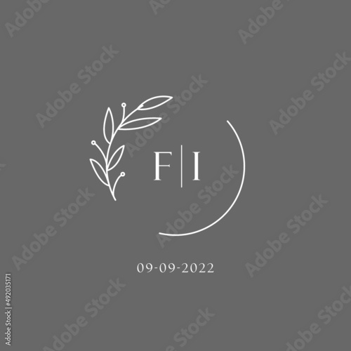 Letter FI wedding monogram logo design ideas