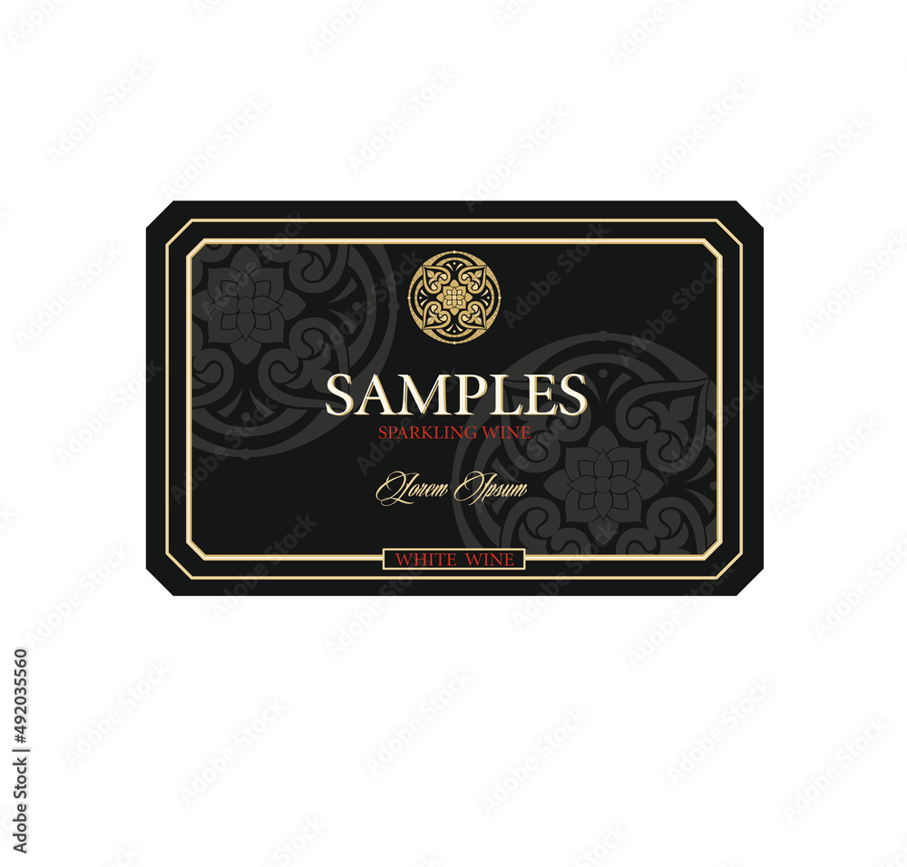 WINE LABEL ITALIAN DRINKS, DECORATIVE STICKER FOR SPARKLING WINE PROSECCO WINE LABEL ITALIAN DRINKS, DECORATIVE STICKER FOR SPARKLING WINE PROSECCO