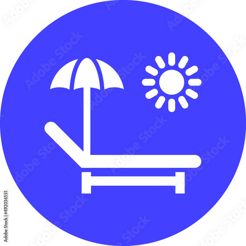 Sun Bed Icon Style