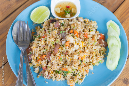 Fried rice with sausage
