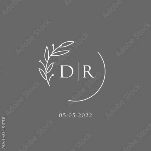 Letter DR wedding monogram logo design ideas