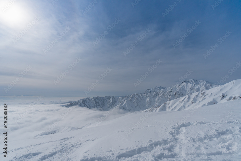 Obraz premium 雪山と雲海