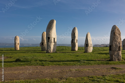 Historical site, stone sculptures, northern Spain