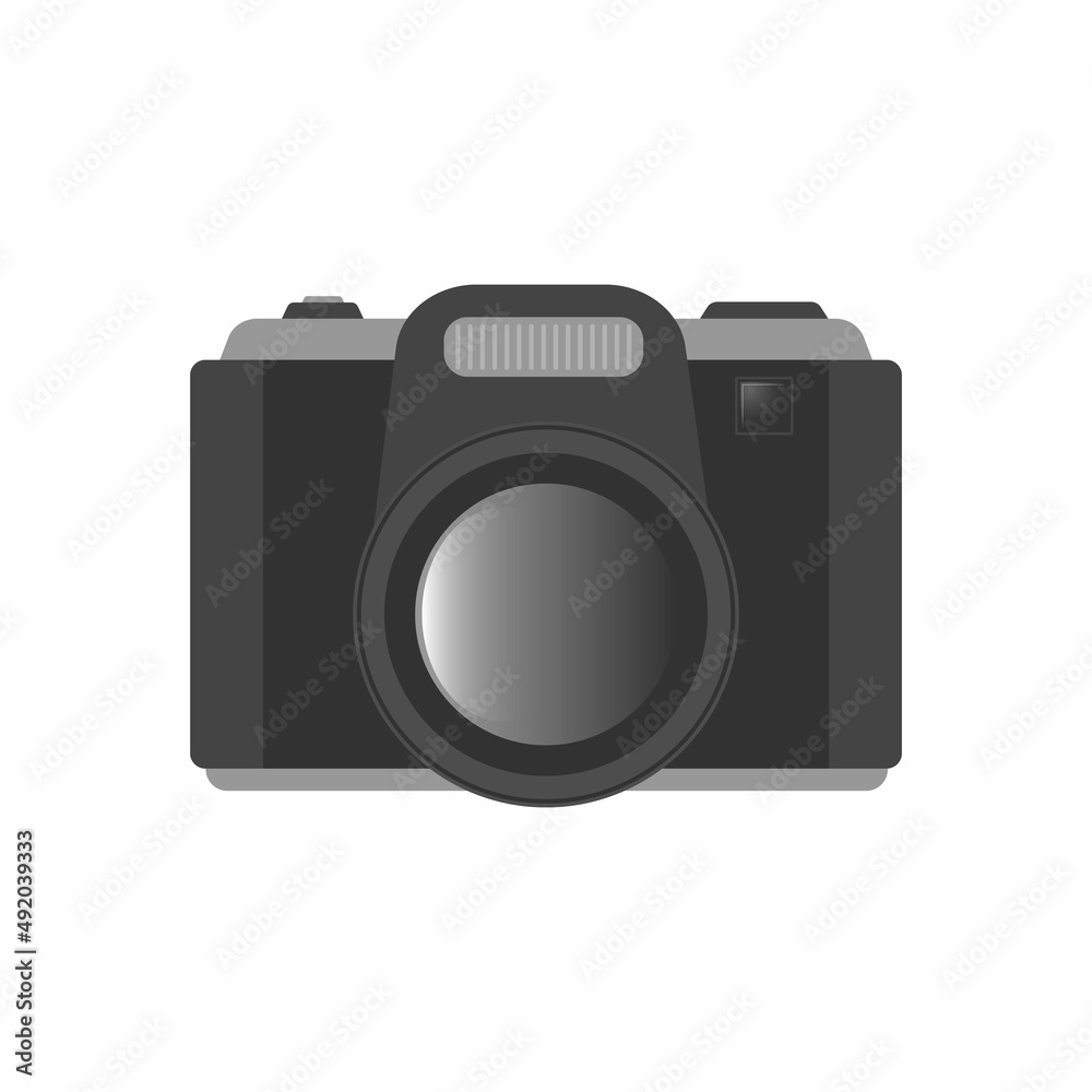 Icon of camera in flat style in vector,isolated on white background