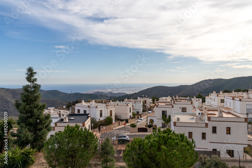 view of the idyllic whitewashed Andalusian village of Enix in the backcountry of Almeria Province