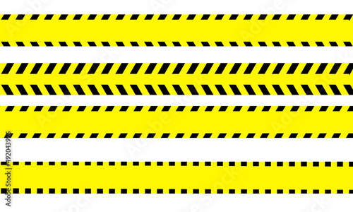 Warning Yellow Tape Set Isolate on White Background  © MedRocky