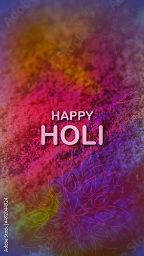 Happy Holi festival design. Abstract colorful Happy Holi illustration background. Holi banner design of horizontal sizes.