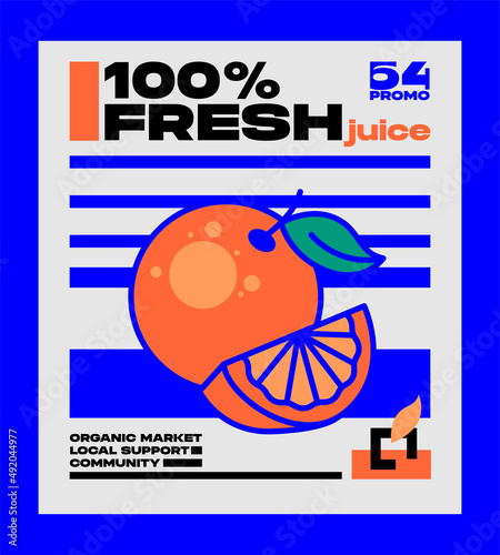 minimal orange illustration poster design