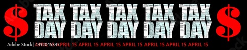 tax day header icon  showing deadline date is april 15th