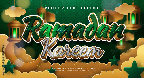 Ramadan kareem editable text effect suitable for celebrating ramadan events. photo