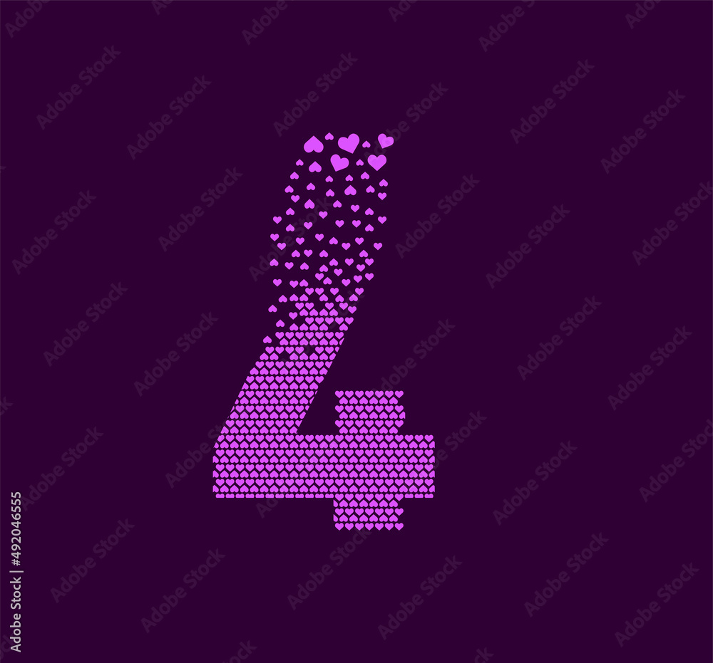Heart number 4 animated pixel dot logo. Big 4 mark pixels up. It is filled with hearts. Complementary and integrative pixel movement. The modern heart connects the dots. Heart number 4 animated pixel dot logo. Big 4 mark pixels up. It is filled with hearts. Complementary and integrative pixel movement. The modern heart connects the dots.