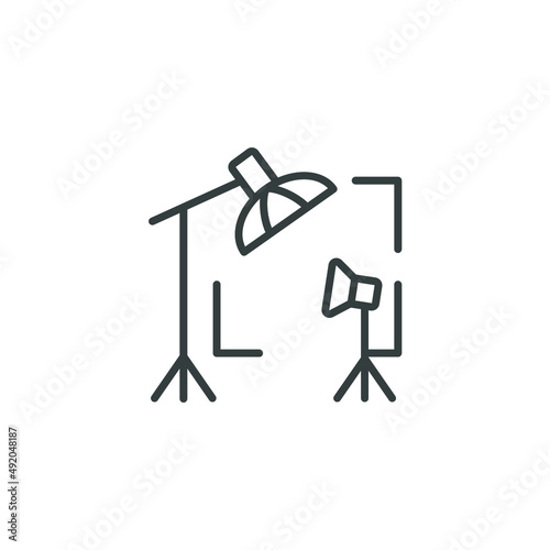 Photo studio equipment icons  symbol vector elements for infographic web