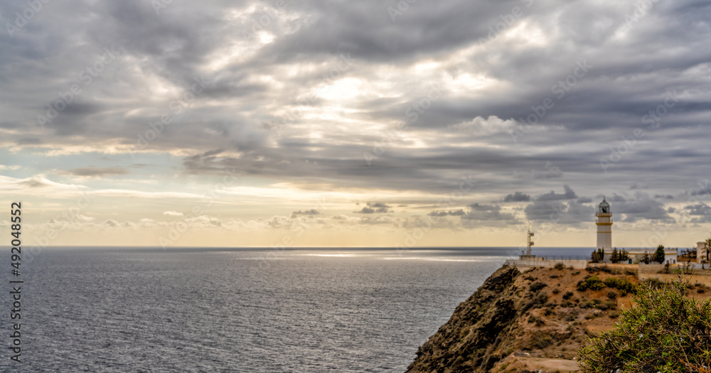 the Cabo Sacratif lighthouse on the coast of Andalusia near Motril