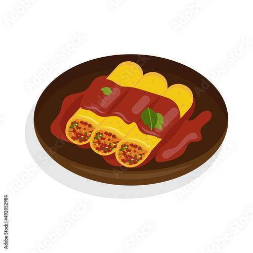 Mexican food, enchiladas mexican food dish