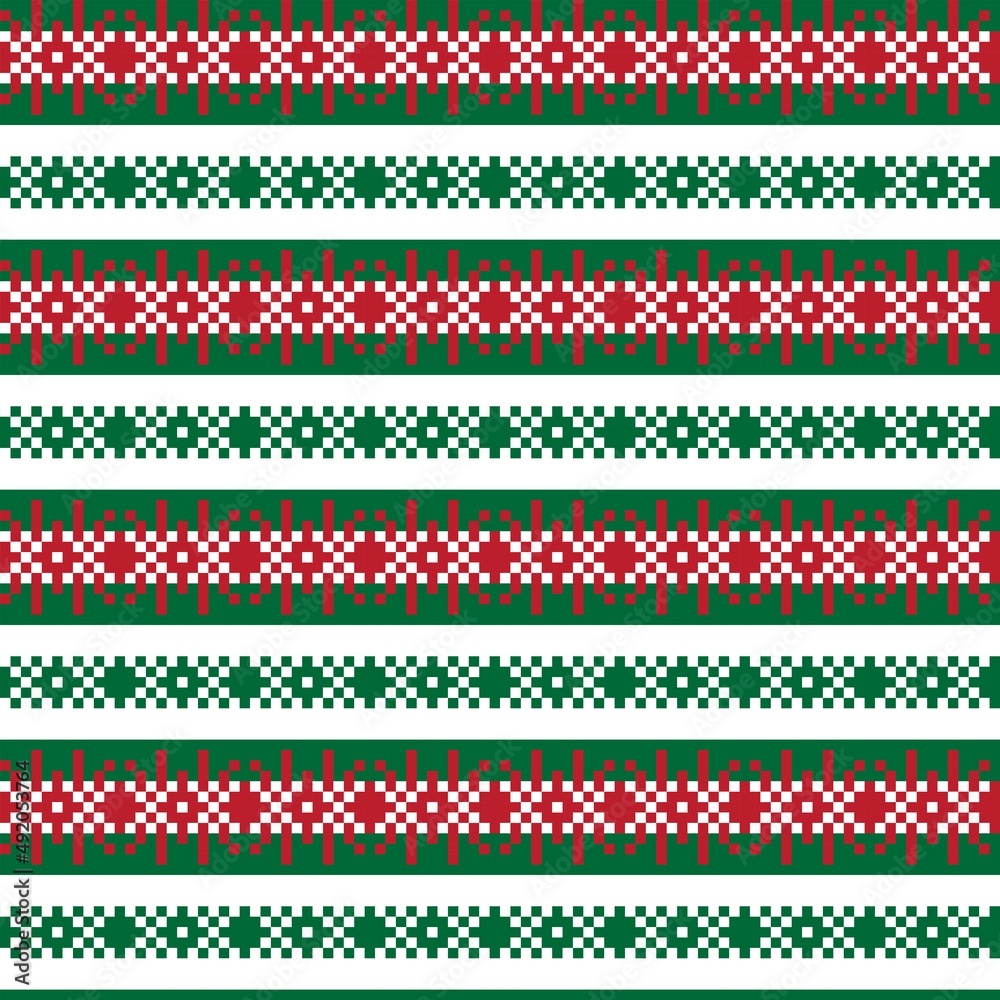 Snowflakes Fair Isle Seamless Pattern Design Snowflakes Fair Isle Seamless Pattern Design
