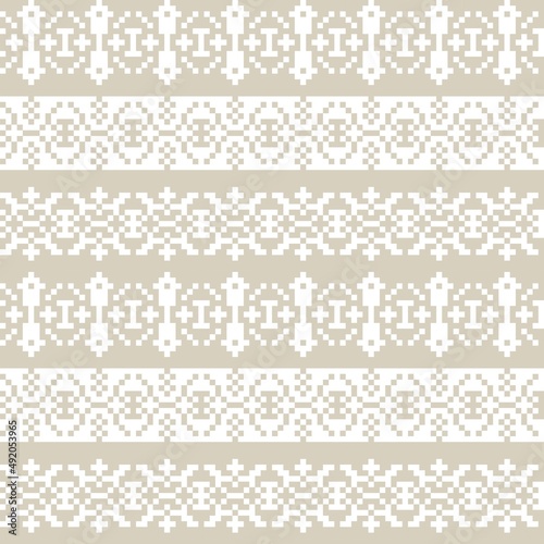 Snowflakes Fair Isle Seamless Pattern Design