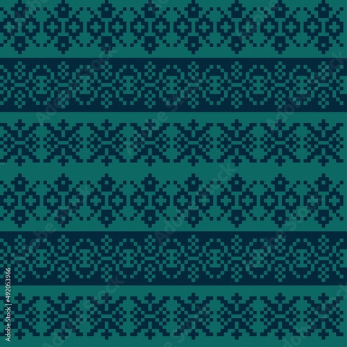 Snowflakes Fair Isle Seamless Pattern Design