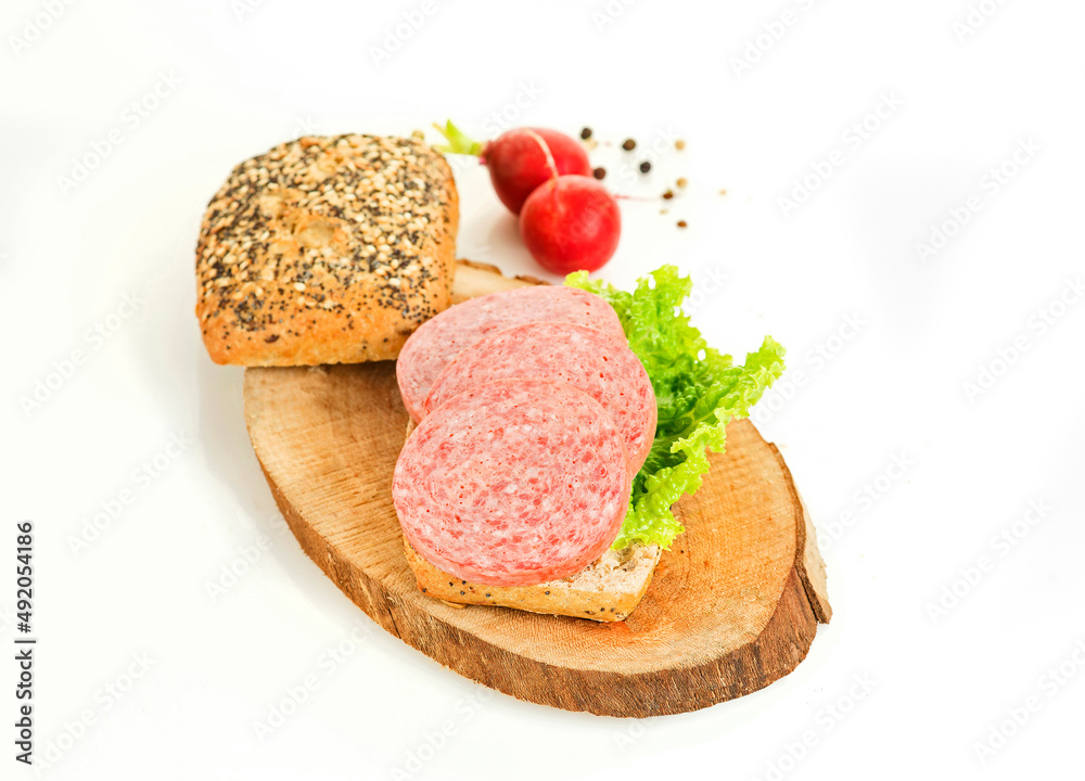 salami sandwich on wood salami sandwich on wood