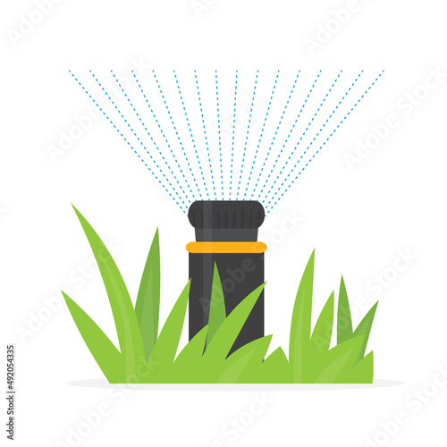 lawn irrigation sprinkler- vector illustration