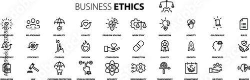 Business Ethics Icon Set, Vector illustration photo