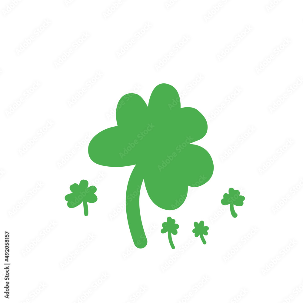 Fototapeta premium Shamrock icon vector, lucky leaf green