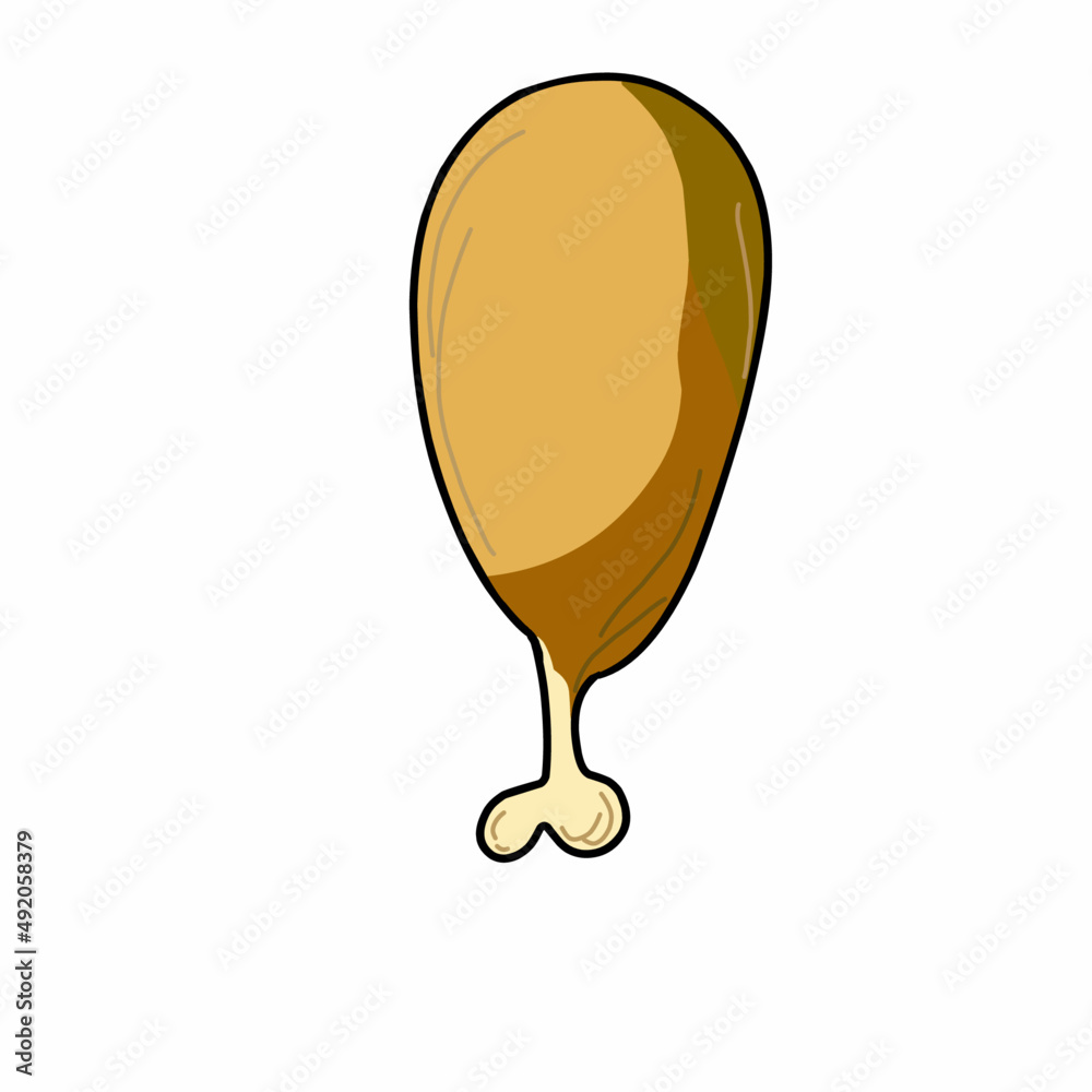 Chicken thigs icon vector design white background Chicken thigs icon vector design white background