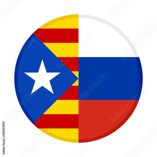 Free Download round icon with catalan and russia flags. vector illustration isolated on white background - GFXLoad